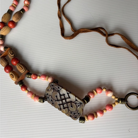 Vintage Bohemian Beaded Leather Belt - Picture 2 of 4